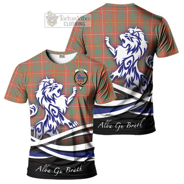 Bruce Ancient Tartan Cotton T-shirt with Alba Gu Brath Regal Lion Emblem