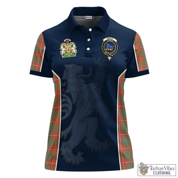 Bruce Ancient Tartan Women's Polo Shirt with Family Crest and Lion Rampant Vibes Sport Style