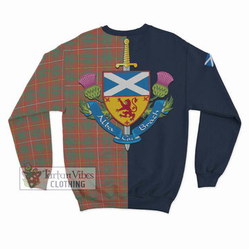 Bruce Ancient Tartan Sweatshirt Alba with Scottish Lion Royal Arm Half Style