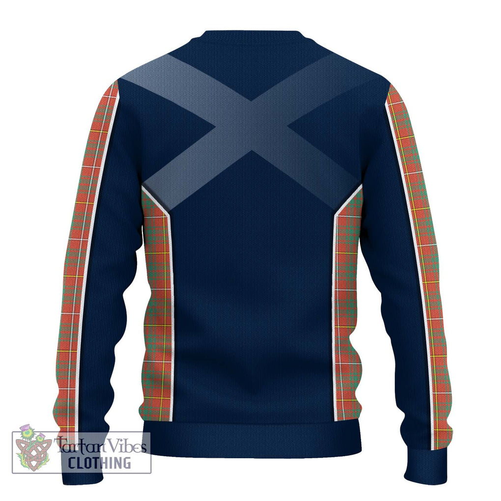 Bruce Ancient Tartan Knitted Sweater with Family Crest and Lion Rampant Vibes Sport Style - Tartan Vibes Clothing