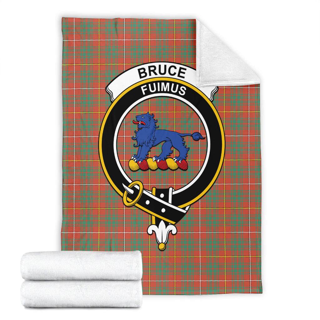 Bruce Ancient Tartan Blanket with Family Crest - Tartanvibesclothing