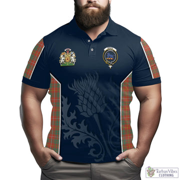 Bruce Ancient Tartan Men's Polo Shirt with Family Crest and Scottish Thistle Vibes Sport Style