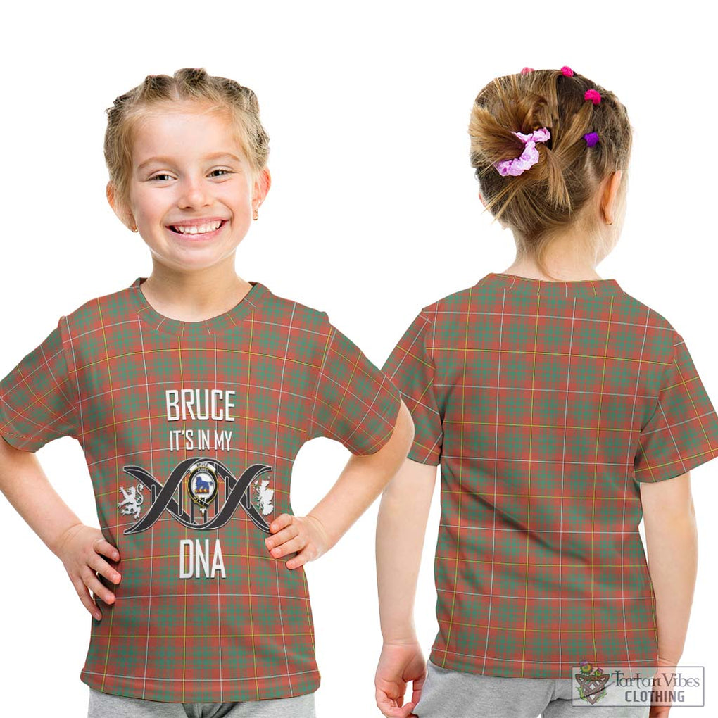 Bruce Ancient Tartan Kid T-Shirt with Family Crest DNA In Me Style - Tartanvibesclothing Shop