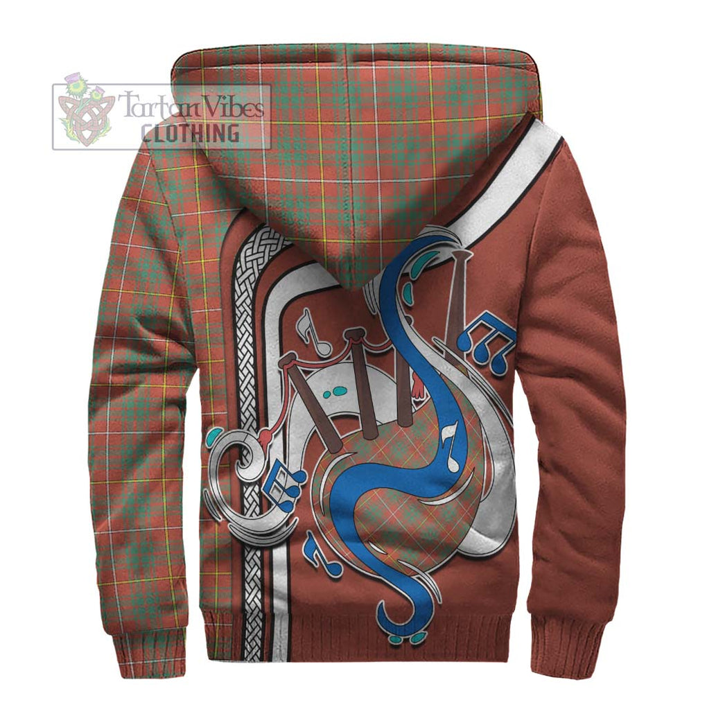 Bruce Ancient Tartan Sherpa Hoodie with Epic Bagpipe Style - Tartanvibesclothing Shop