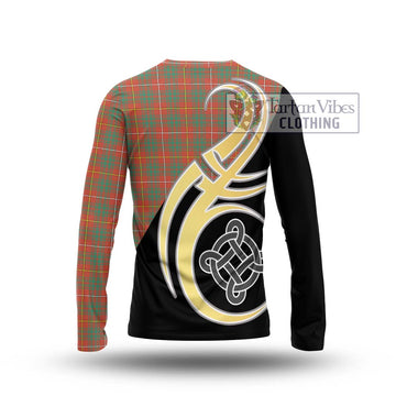 Bruce Ancient Tartan Long Sleeve T-Shirt with Family Crest and Celtic Symbol Style