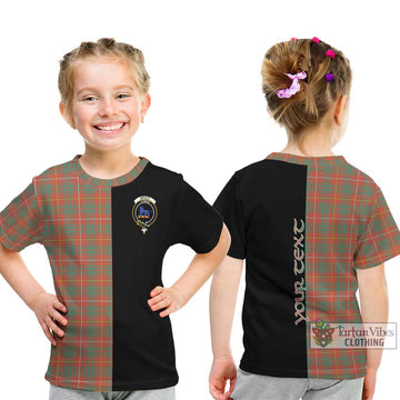 Bruce Ancient Tartan Kid T-Shirt with Family Crest and Half Of Me Style