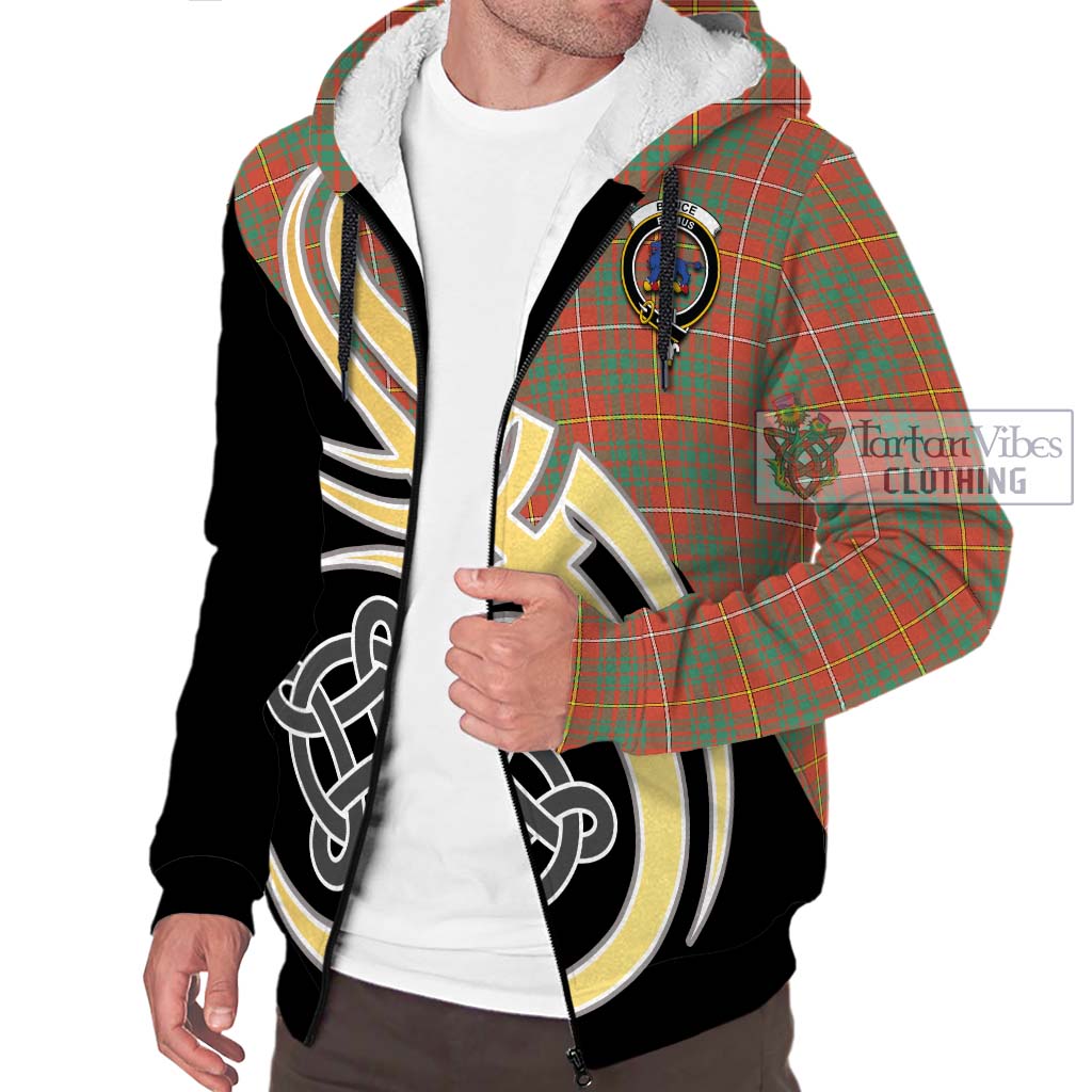 Bruce Ancient Tartan Sherpa Hoodie with Family Crest and Celtic Symbol Style - Tartan Vibes Clothing