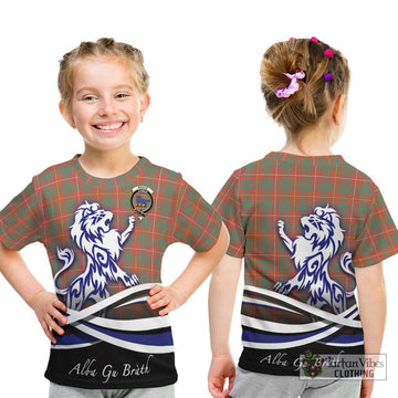 Bruce Ancient Tartan Kid T-Shirt with Alba Gu Brath Regal Lion Emblem