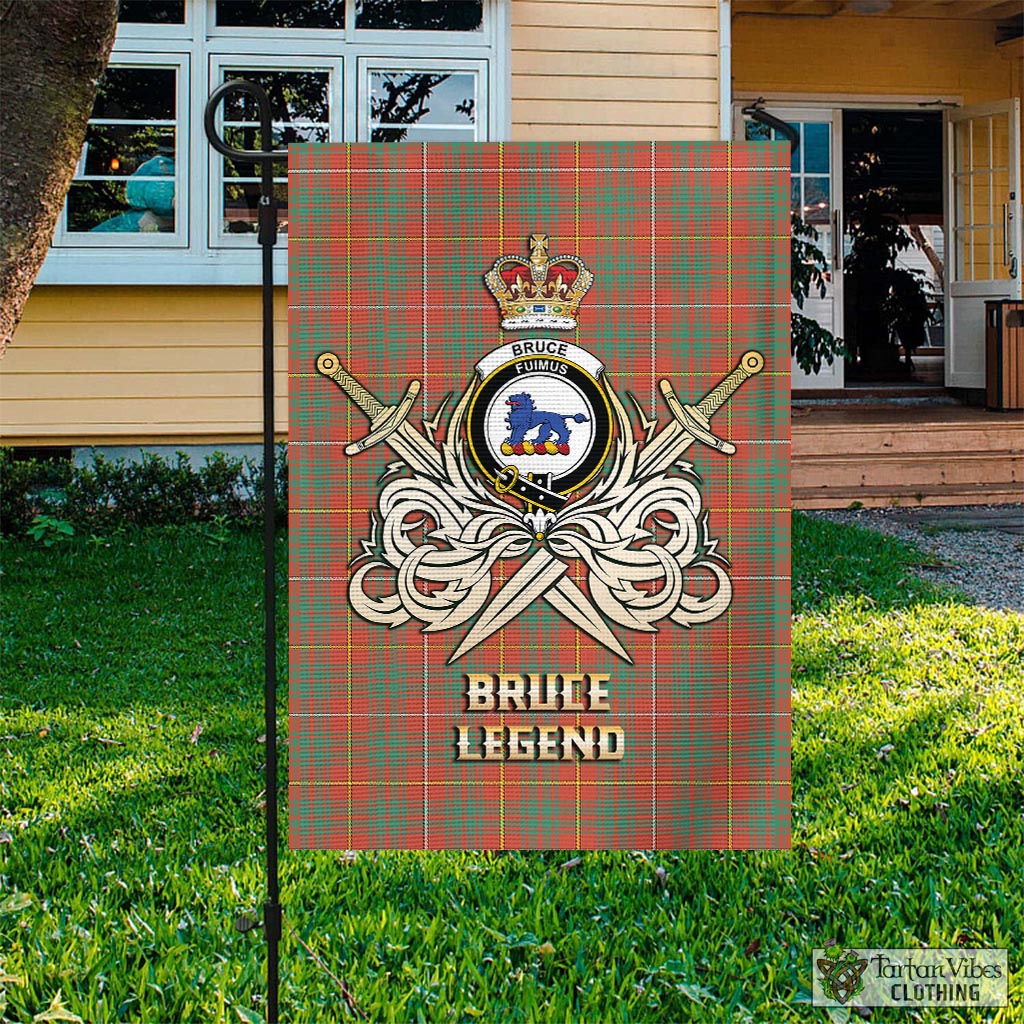 Tartan Vibes Clothing Bruce Ancient Tartan Flag with Clan Crest and the Golden Sword of Courageous Legacy