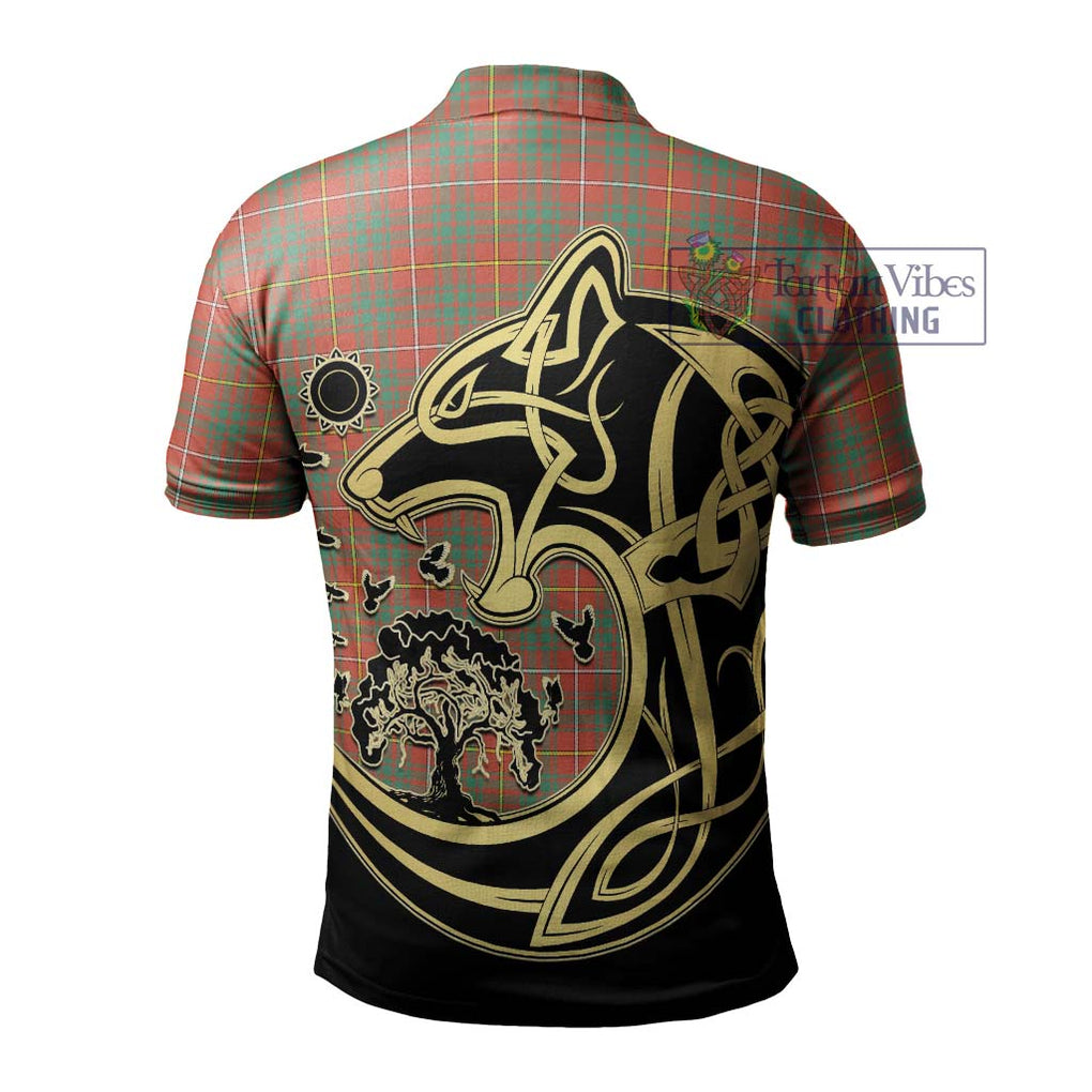 Bruce Ancient Tartan Polo Shirt with Family Crest Celtic Wolf Style - Tartanvibesclothing Shop