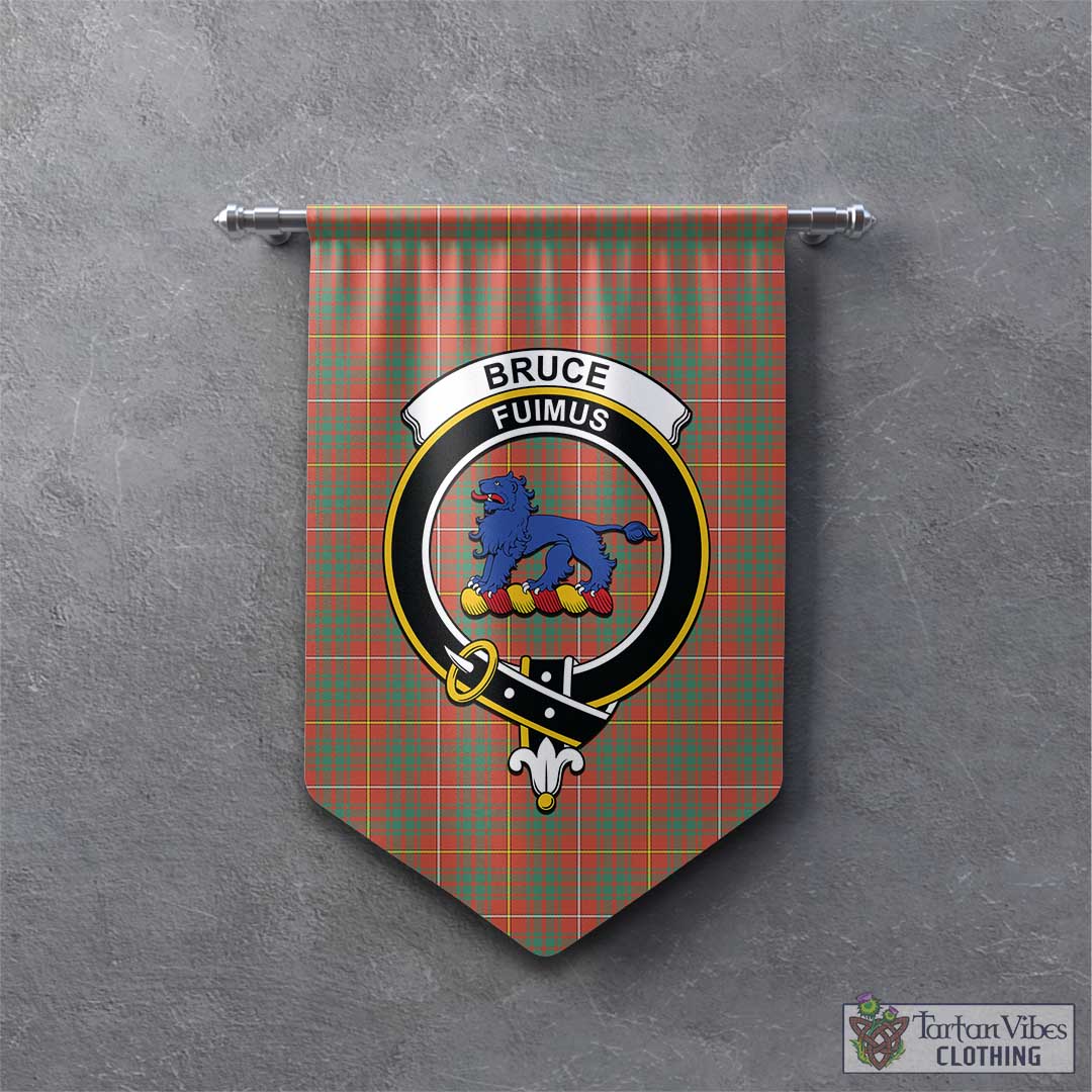 Tartan Vibes Clothing Bruce Ancient Tartan Gonfalon, Tartan Banner with Family Crest