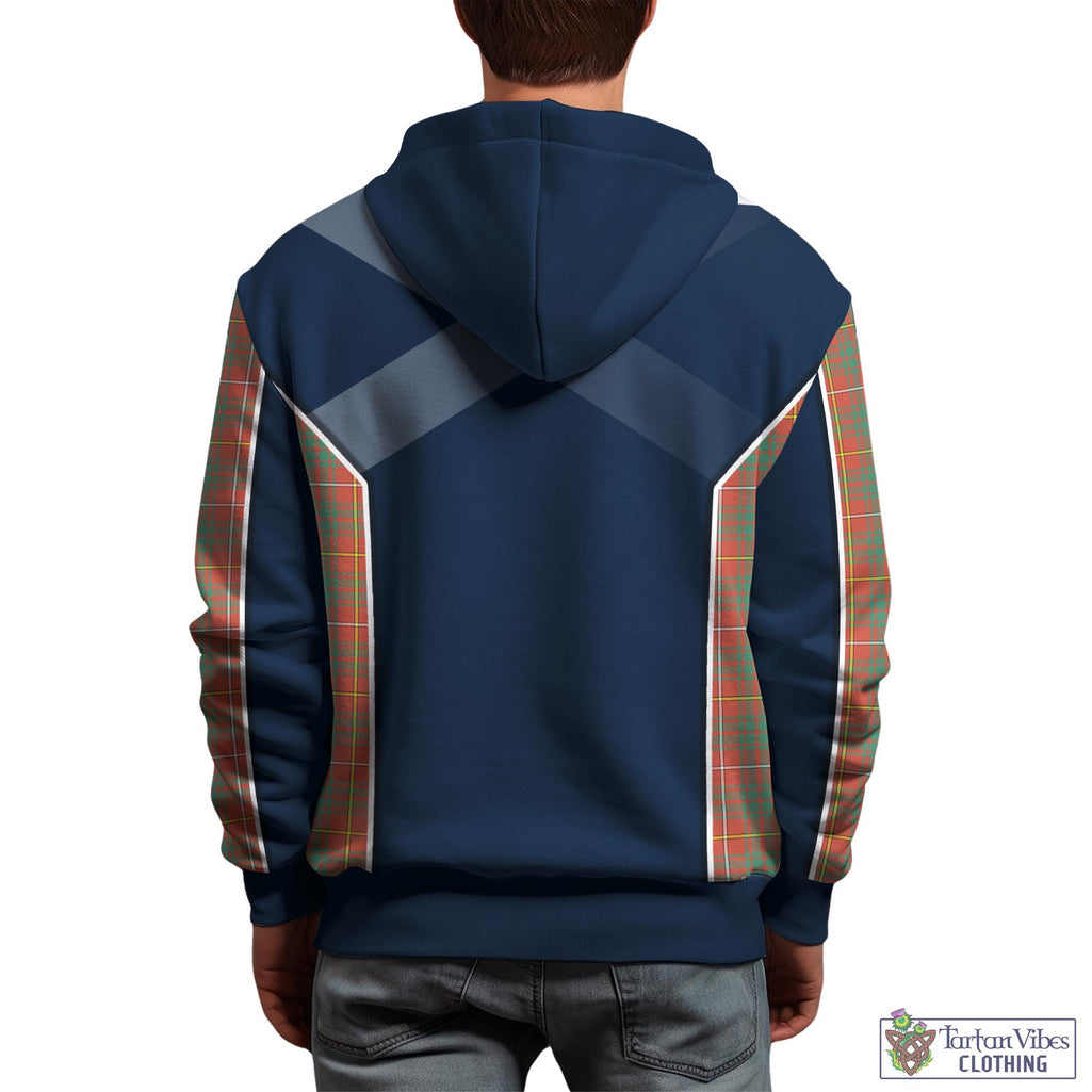 Tartan Vibes Clothing Bruce Ancient Tartan Hoodie with Family Crest and Scottish Thistle Vibes Sport Style