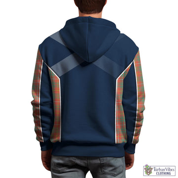 Bruce Ancient Tartan Hoodie with Family Crest and Scottish Thistle Vibes Sport Style