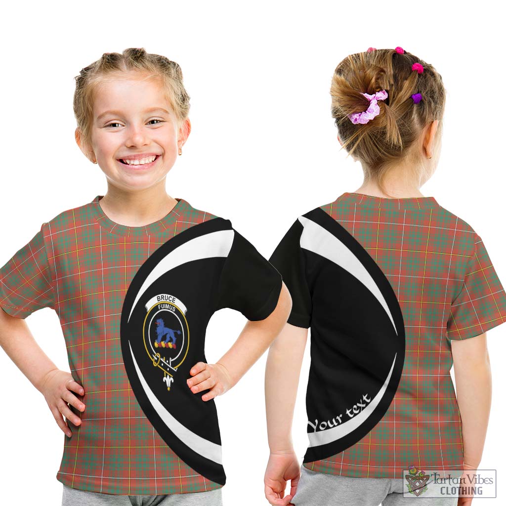 Bruce Ancient Tartan Kid T-Shirt with Family Crest Circle Style - Tartan Vibes Clothing