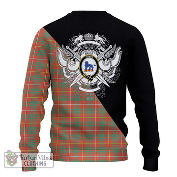 Bruce Ancient Tartan Ugly Sweater with Family Crest and Military Logo Style