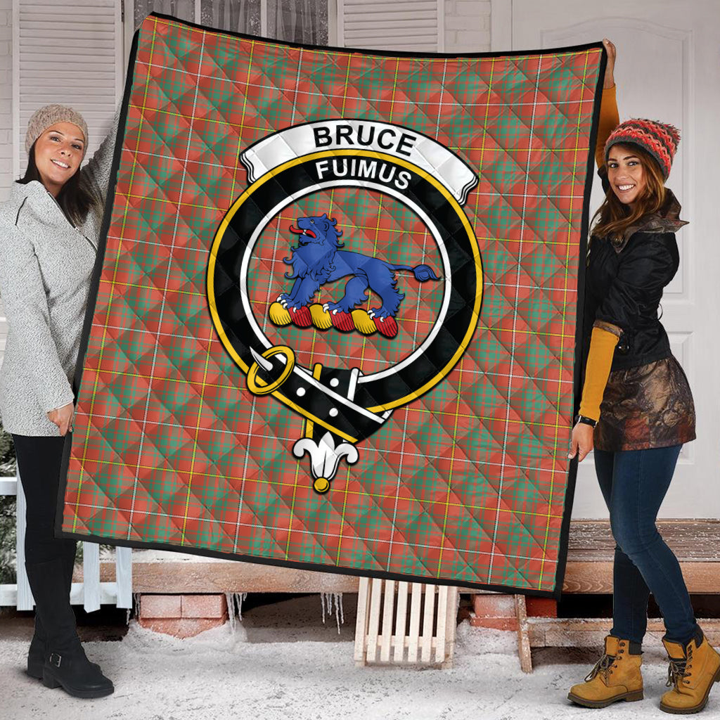 Bruce Ancient Tartan Quilt with Family Crest - Tartanvibesclothing