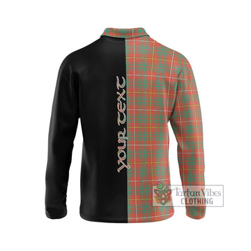 Bruce Ancient Tartan Long Sleeve Polo Shirt with Family Crest and Half Of Me Style