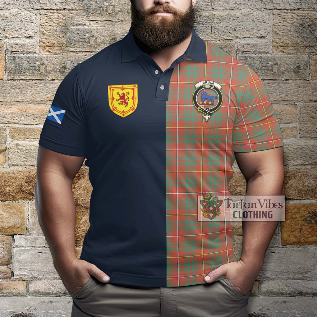 Tartan Vibes Clothing Bruce Ancient Tartan Polo Shirt with Scottish Lion Royal Arm Half Style