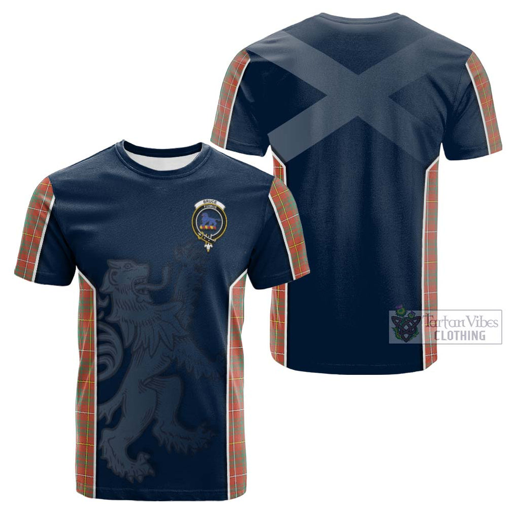 Tartan Vibes Clothing Bruce Ancient Tartan Cotton T-shirt with Family Crest and Lion Rampant Vibes Sport Style