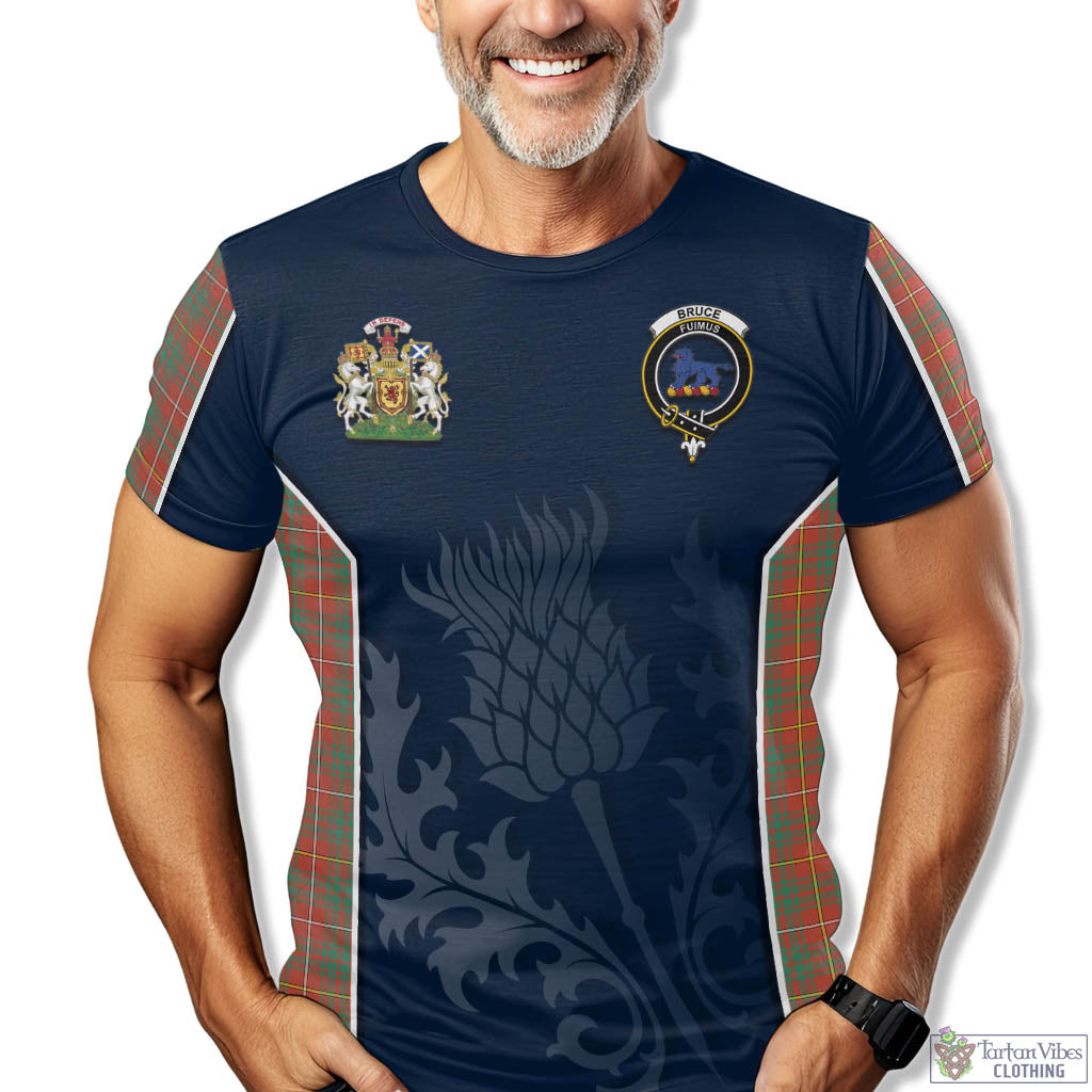 Tartan Vibes Clothing Bruce Ancient Tartan T-Shirt with Family Crest and Scottish Thistle Vibes Sport Style