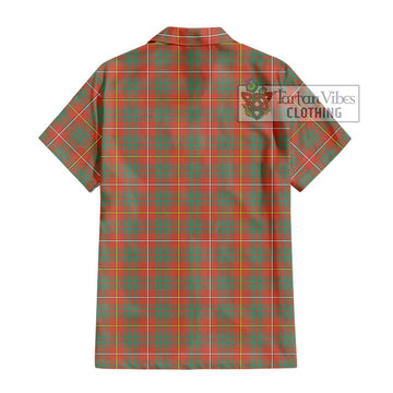 Bruce Ancient Tartan Short Sleeve Button Shirt with Family Crest DNA In Me Style