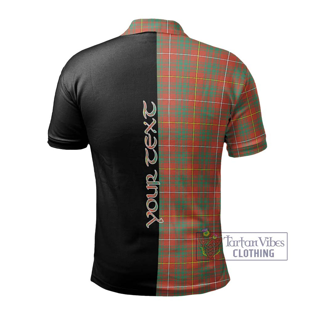 Bruce Ancient Tartan Polo Shirt with Family Crest and Half Of Me Style - Tartanvibesclothing Shop