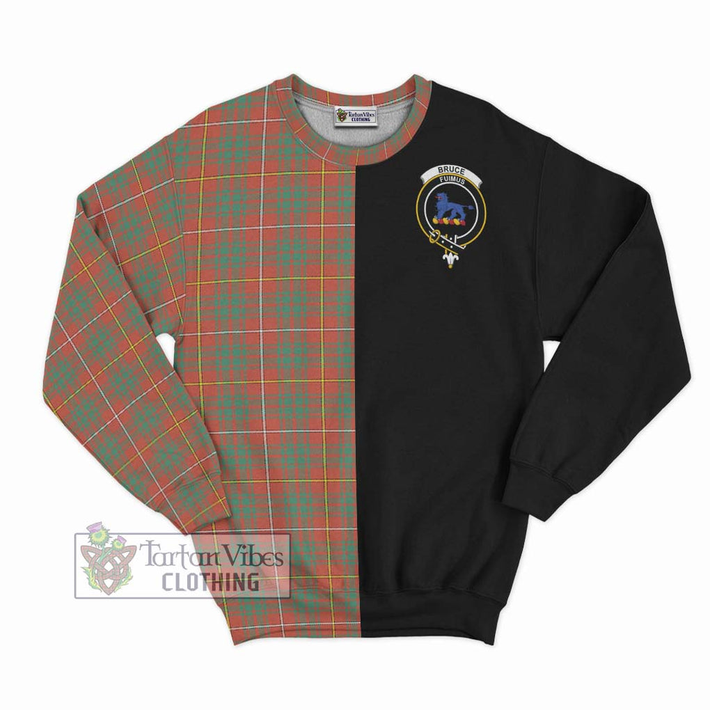 Bruce Ancient Tartan Sweatshirt with Family Crest and Half Of Me Style - Tartanvibesclothing Shop