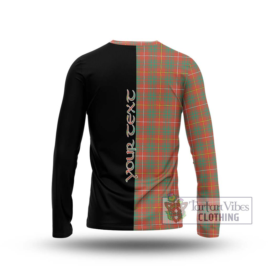 Bruce Ancient Tartan Long Sleeve T-Shirt with Family Crest and Half Of Me Style - Tartanvibesclothing Shop