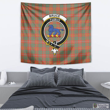 Bruce Ancient Tartan Tapestry Wall Hanging and Home Decor for Room with Family Crest