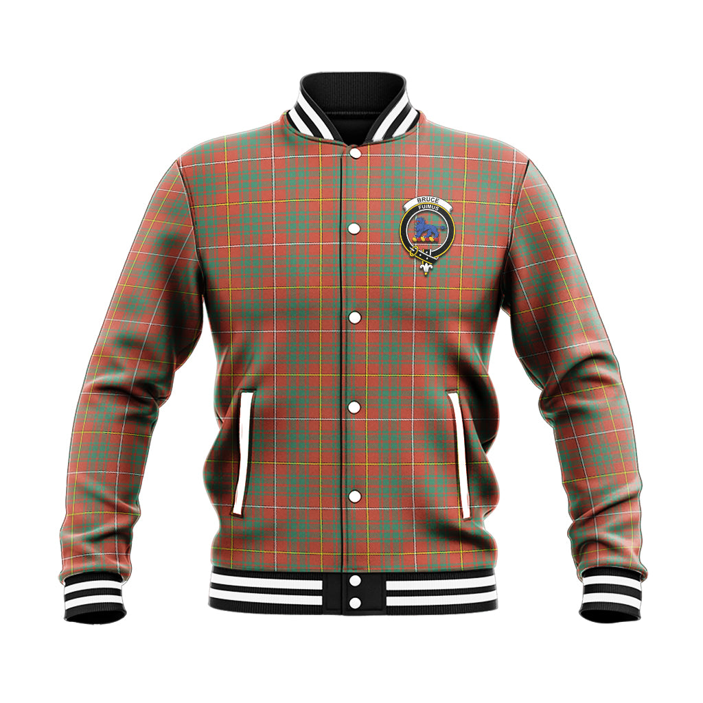 Bruce Ancient Tartan Baseball Jacket with Family Crest - Tartan Vibes Clothing