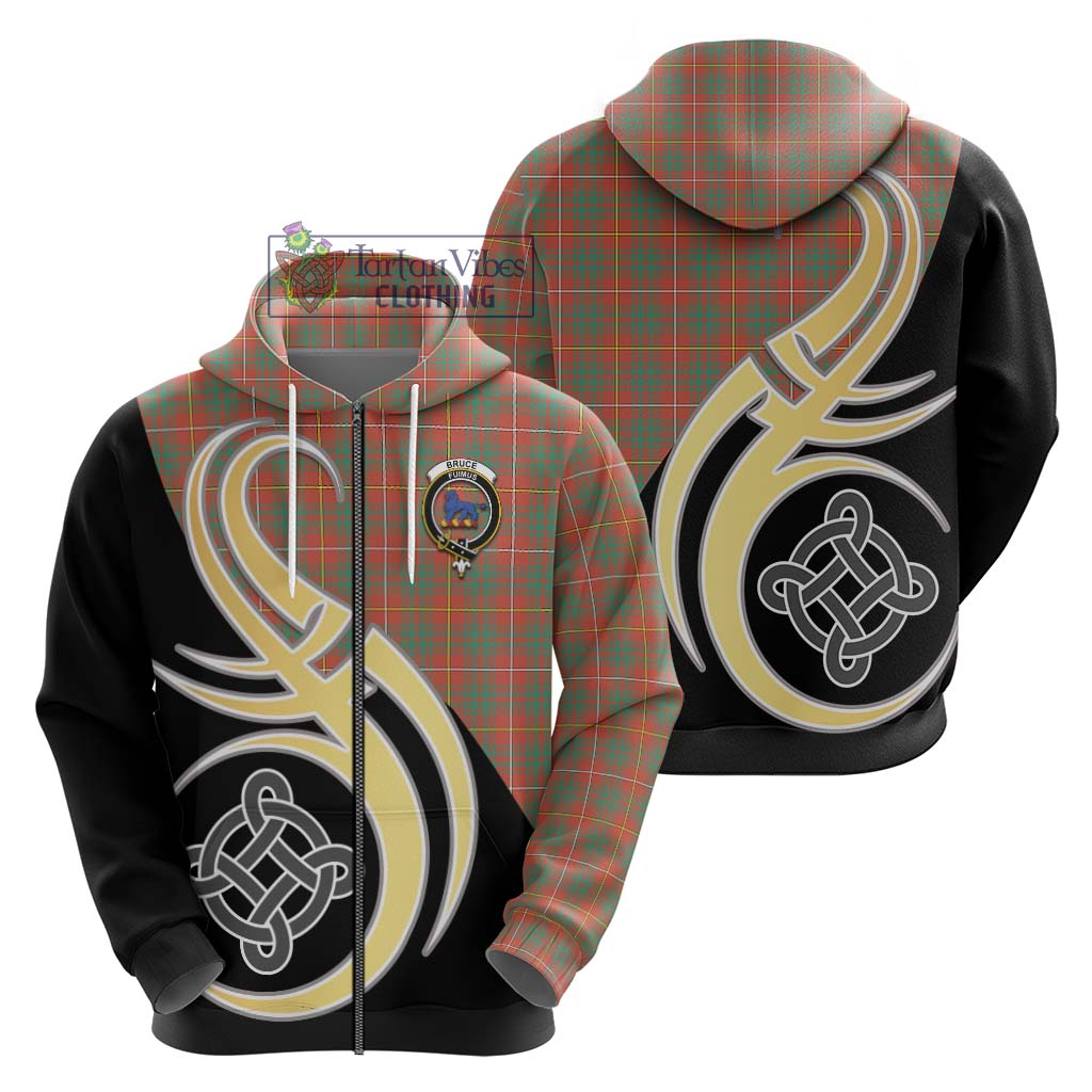 Bruce Ancient Tartan Hoodie with Family Crest and Celtic Symbol Style - Tartan Vibes Clothing