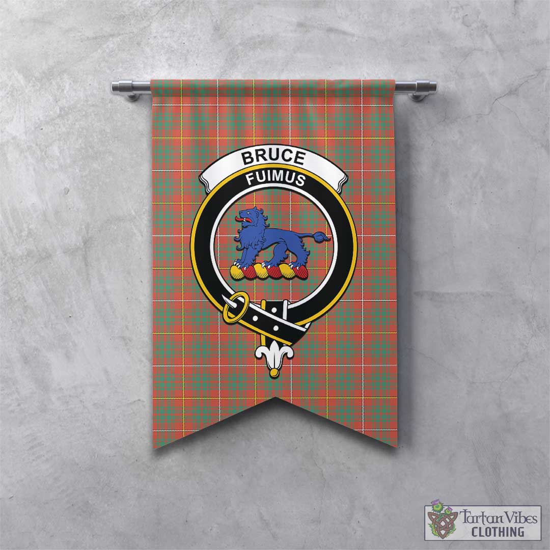 Tartan Vibes Clothing Bruce Ancient Tartan Gonfalon, Tartan Banner with Family Crest