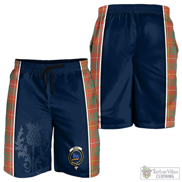 Bruce Ancient Tartan Men's Shorts with Family Crest and Scottish Thistle Vibes Sport Style