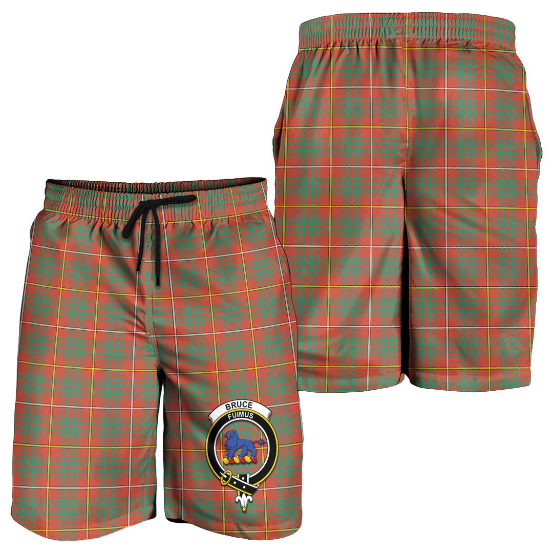 Bruce Ancient Tartan Mens Shorts with Family Crest - Tartanvibesclothing