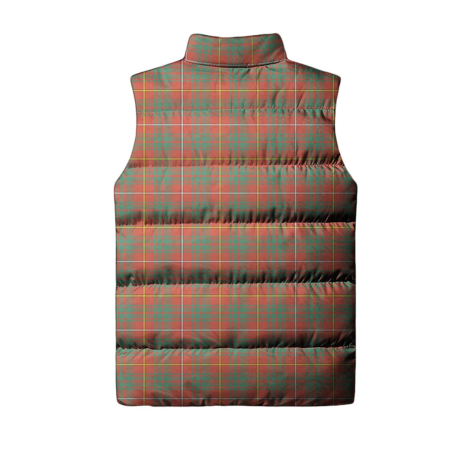 Bruce Ancient Tartan Sleeveless Puffer Jacket with Family Crest - Tartanvibesclothing