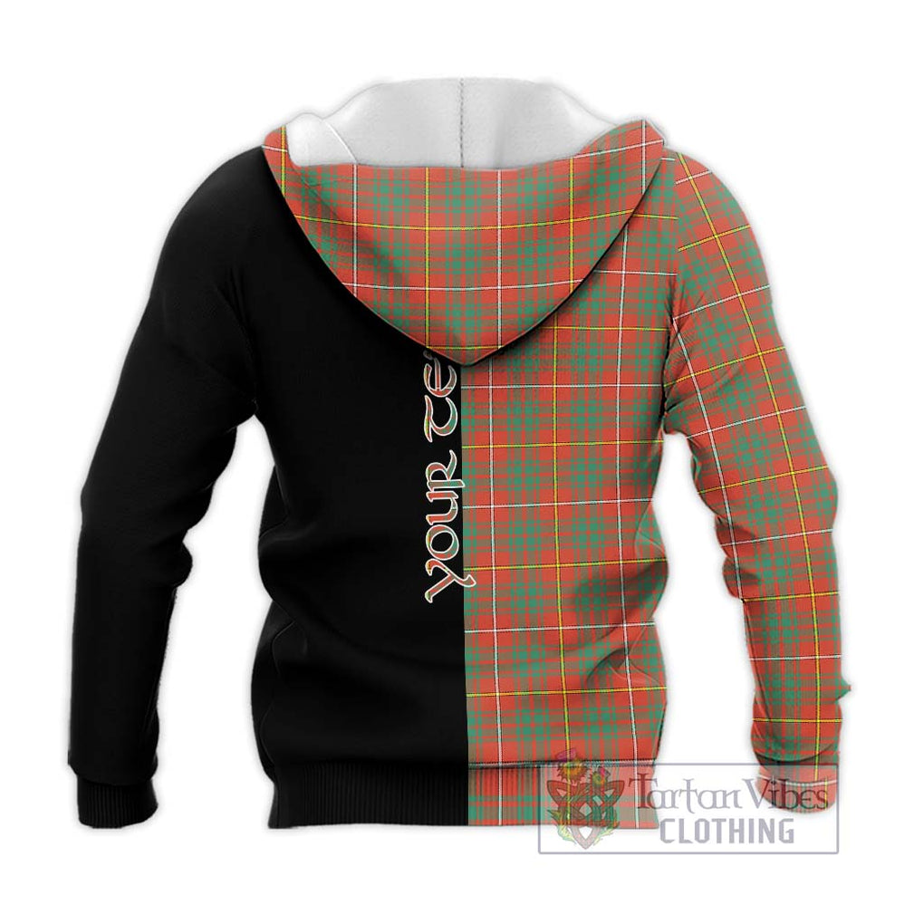 Bruce Ancient Tartan Knitted Hoodie with Family Crest and Half Of Me Style - Tartanvibesclothing Shop