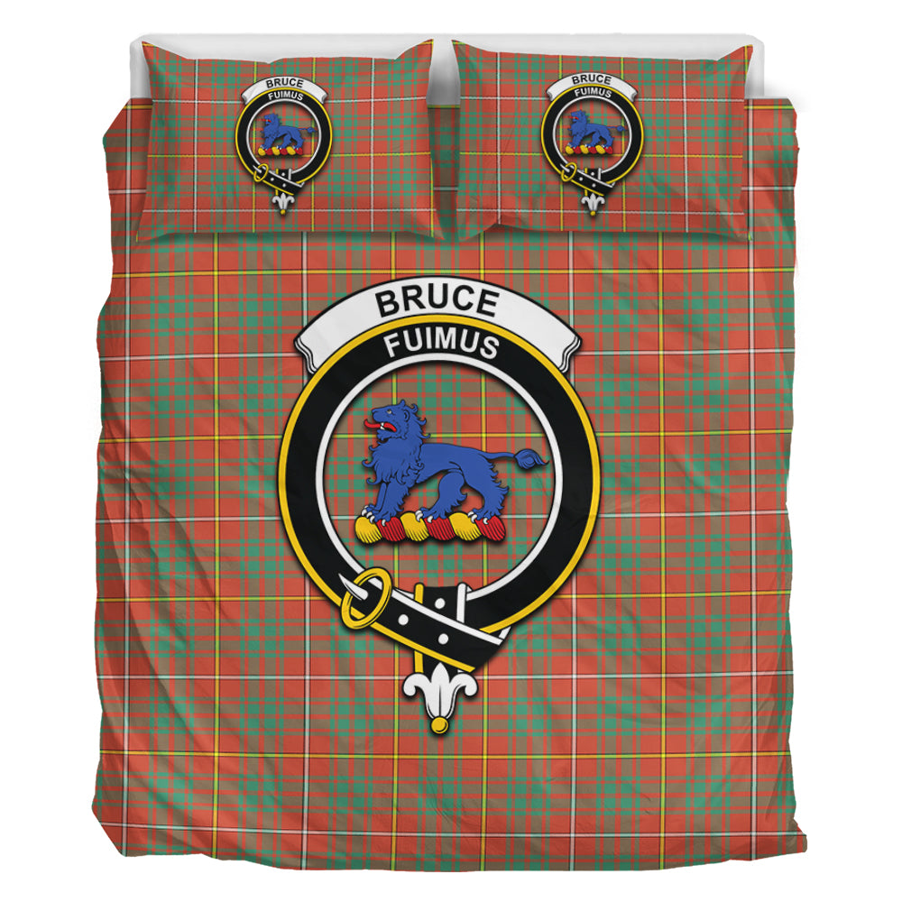 Bruce Ancient Tartan Bedding Set with Family Crest - Tartan Vibes Clothing