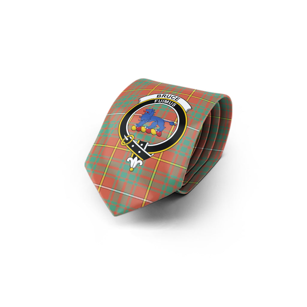 Bruce Ancient Tartan Classic Necktie with Family Crest - Tartan Vibes Clothing