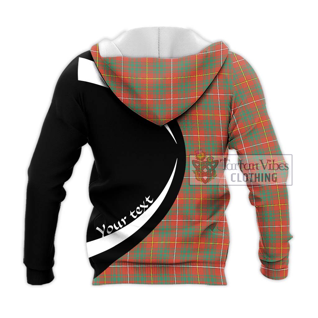 Bruce Ancient Tartan Knitted Hoodie with Family Crest Circle Style - Tartan Vibes Clothing