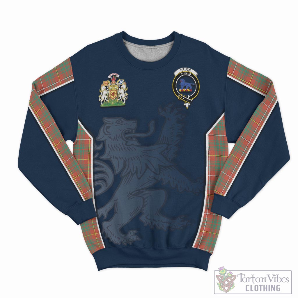 Tartan Vibes Clothing Bruce Ancient Tartan Sweater with Family Crest and Lion Rampant Vibes Sport Style