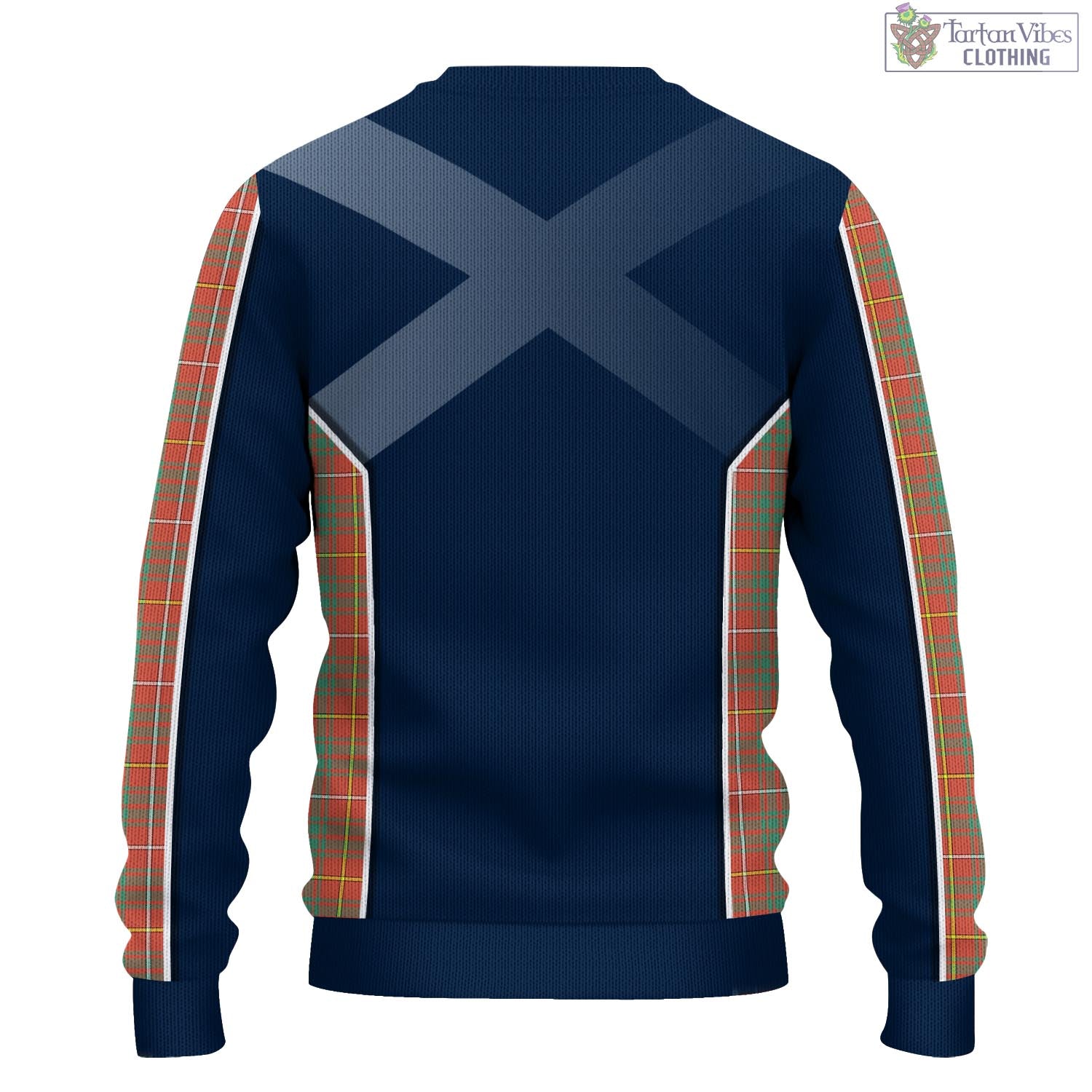 Tartan Vibes Clothing Bruce Ancient Tartan Knitted Sweatshirt with Family Crest and Scottish Thistle Vibes Sport Style