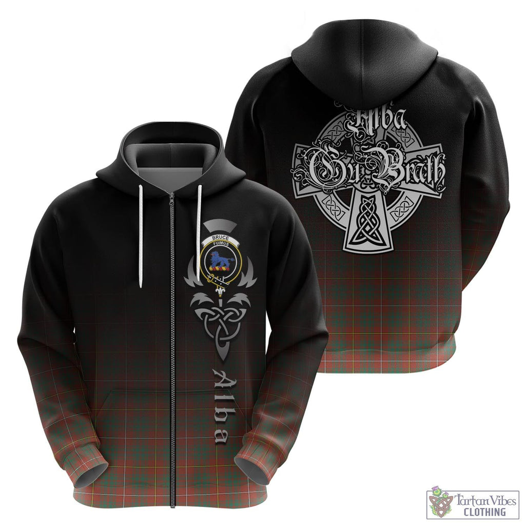 Tartan Vibes Clothing Bruce Ancient Tartan Hoodie Featuring Alba Gu Brath Family Crest Celtic Inspired