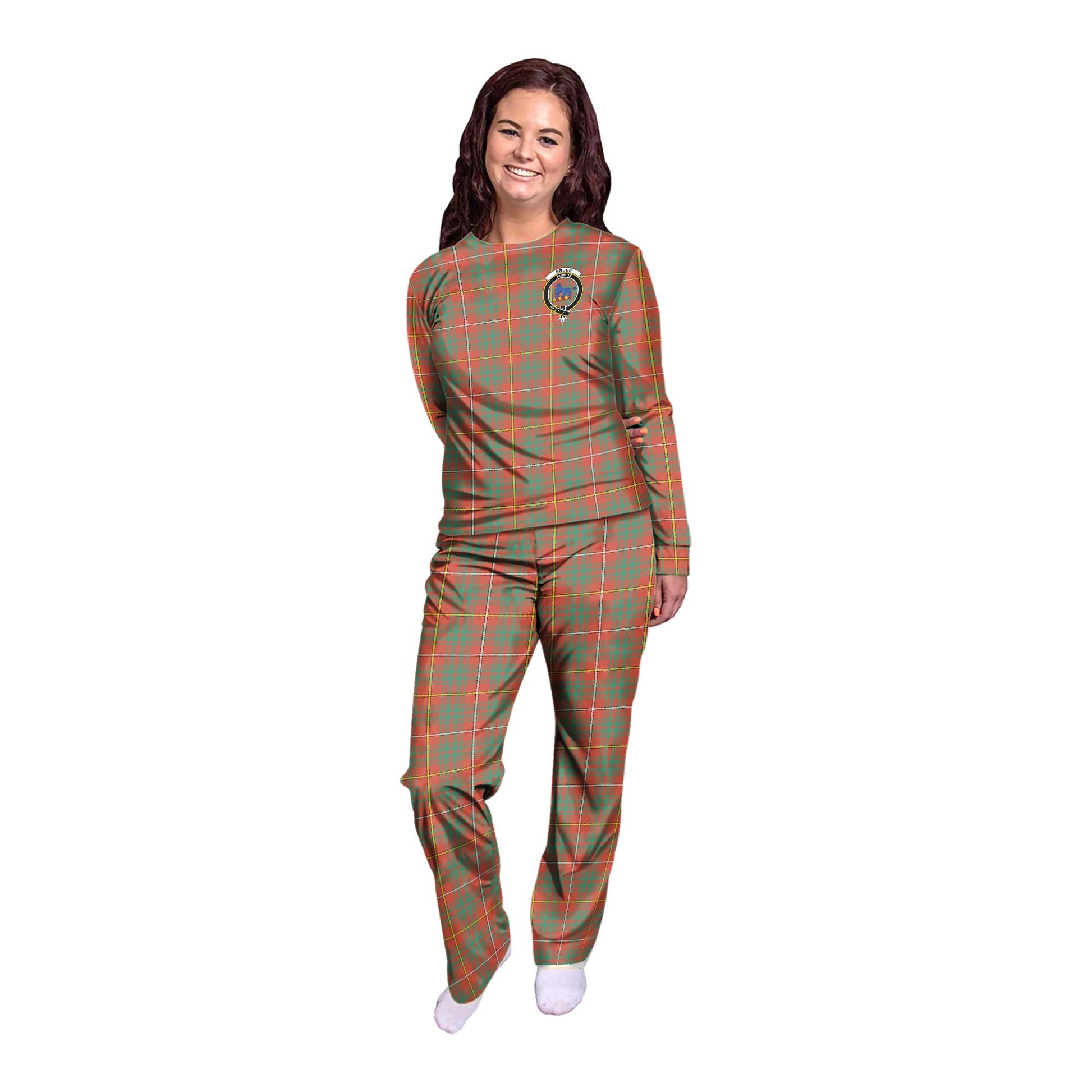 Bruce Ancient Tartan Pajamas Family Set with Family Crest - Tartan Vibes Clothing