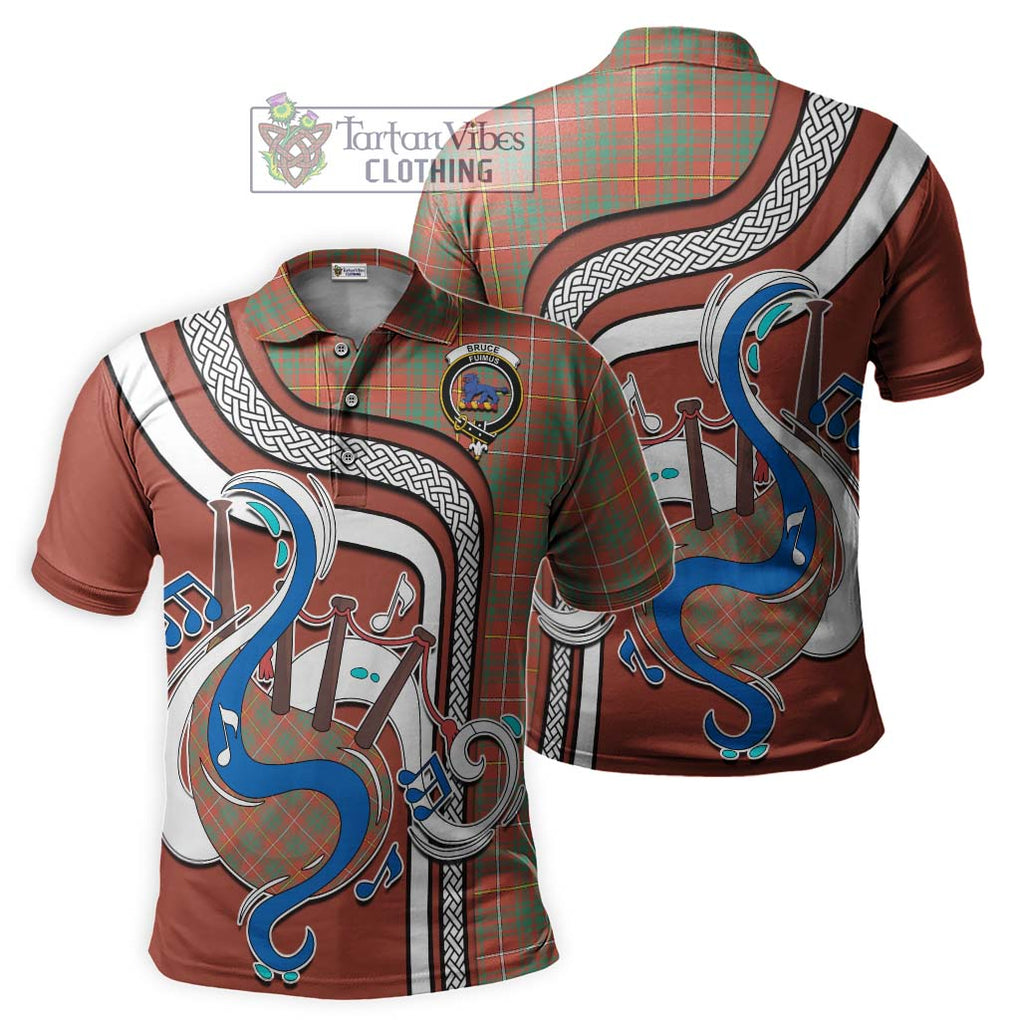 Tartan Vibes Clothing Bruce Ancient Tartan Polo Shirt with Epic Bagpipe Style