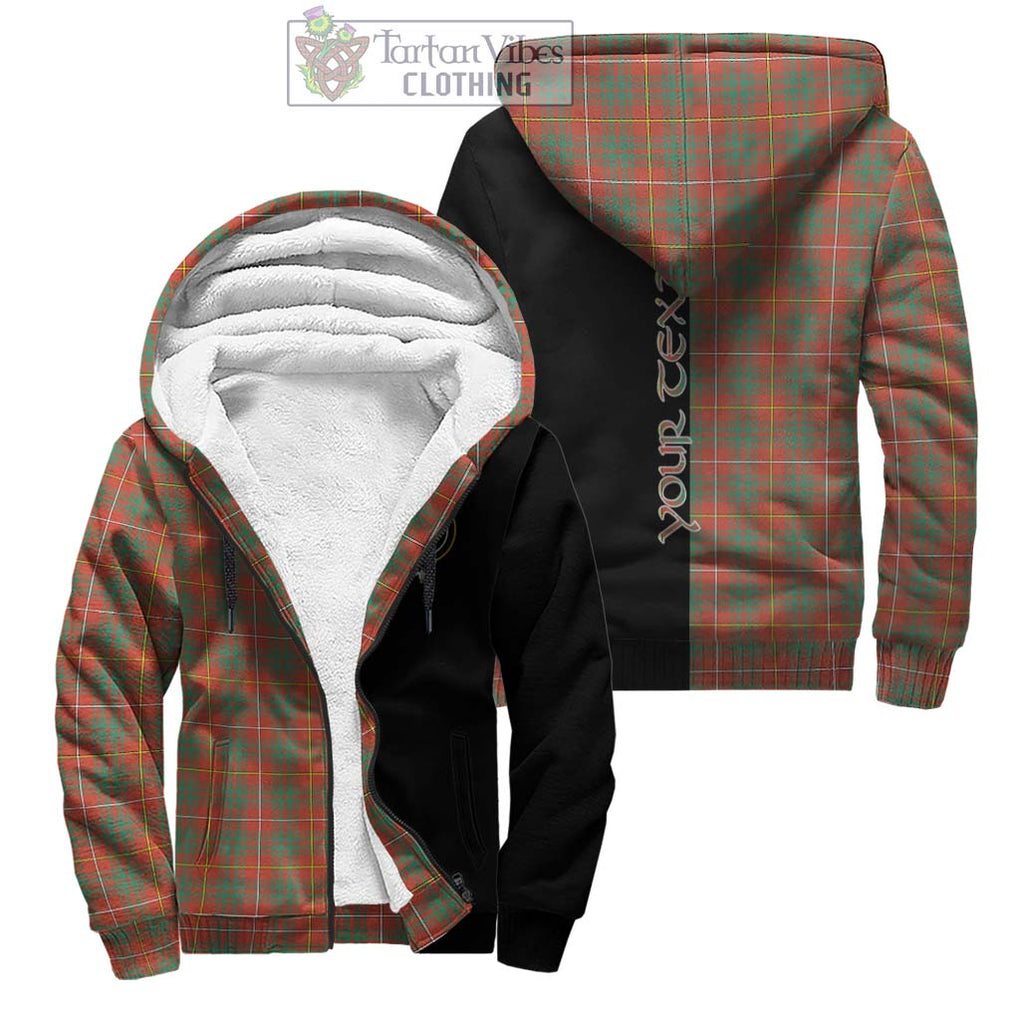 Bruce Ancient Tartan Sherpa Hoodie with Family Crest and Half Of Me Style Unisex - Tartanvibesclothing Shop