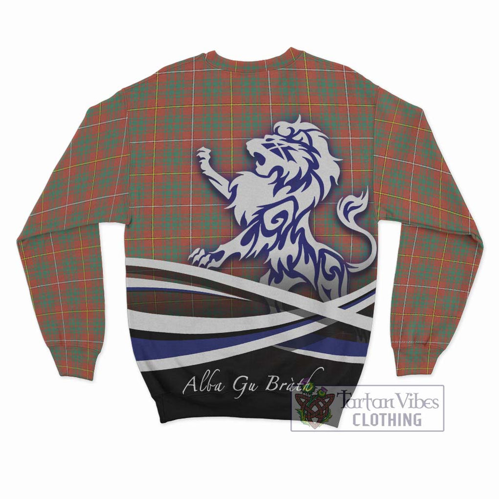 Bruce Ancient Tartan Sweatshirt with Alba Gu Brath Regal Lion Emblem - Tartanvibesclothing Shop