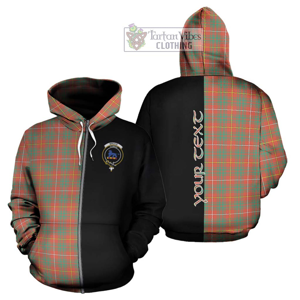 Bruce Ancient Tartan Hoodie with Family Crest and Half Of Me Style - Tartanvibesclothing Shop