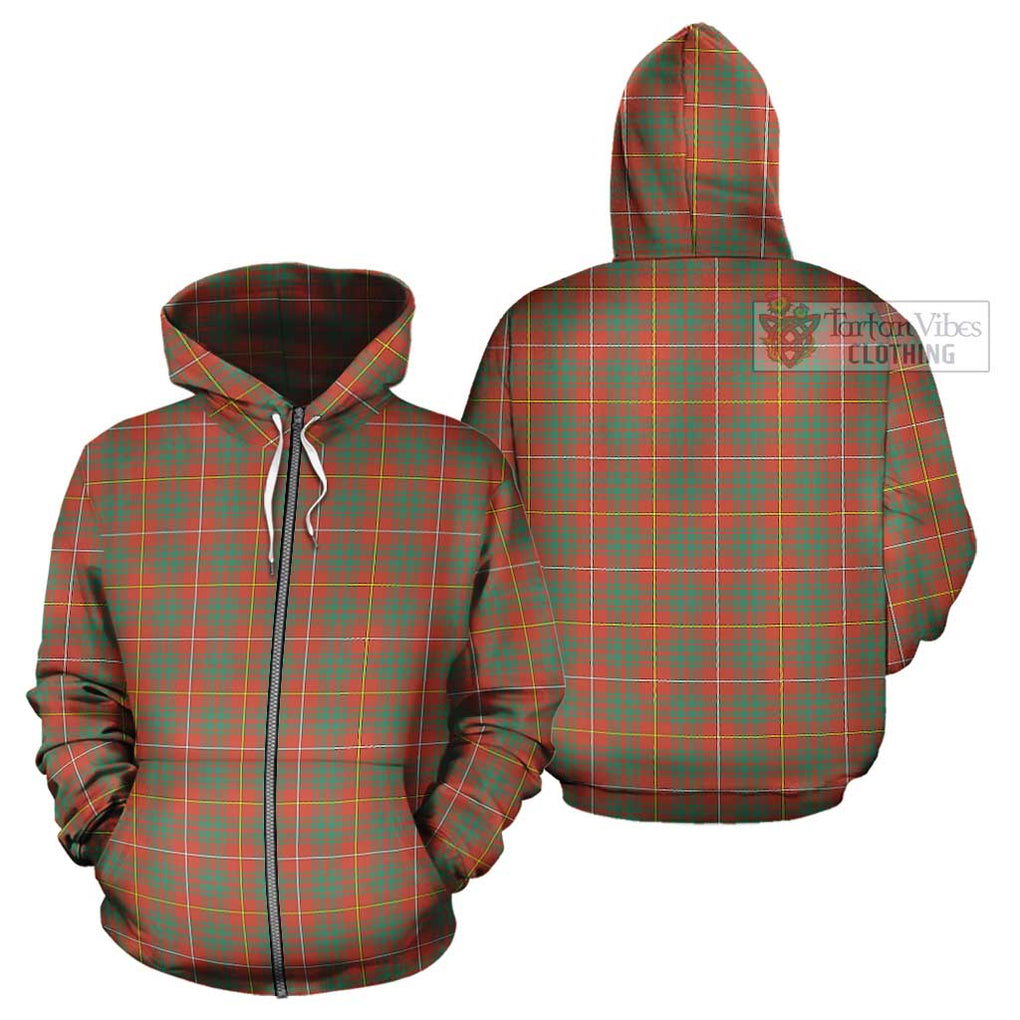 Bruce Ancient Tartan Cotton Hoodie Zip Hoodie - Tartan Vibes Clothing