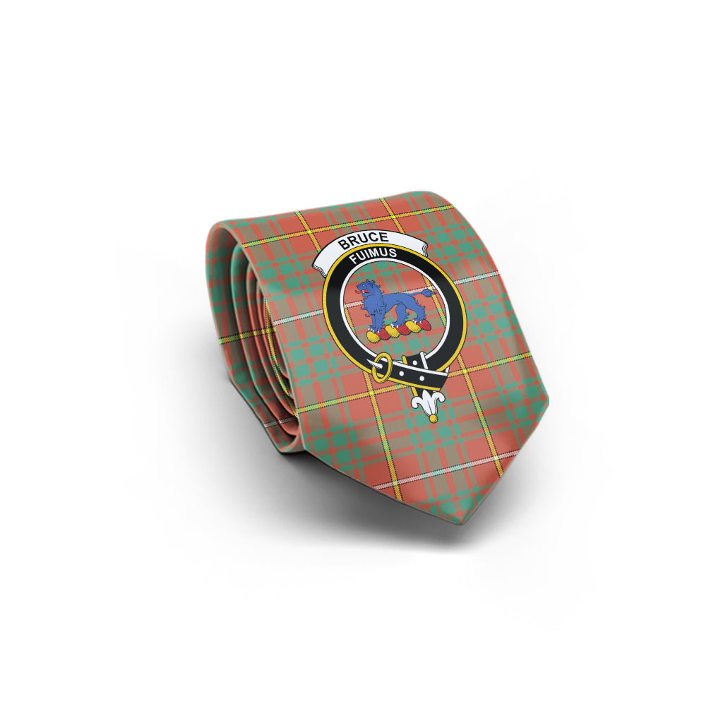 Bruce Ancient Tartan Classic Necktie with Family Crest - Tartan Vibes Clothing