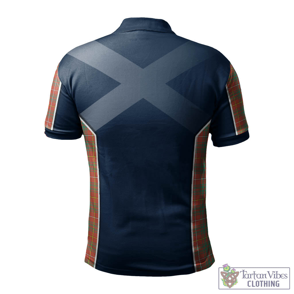 Tartan Vibes Clothing Bruce Ancient Tartan Men's Polo Shirt with Family Crest and Scottish Thistle Vibes Sport Style